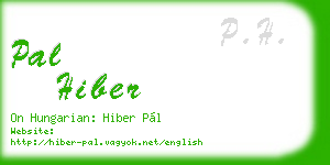 pal hiber business card